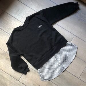 Zara kids COOL sweater and faux plaid button up layer. Size 7